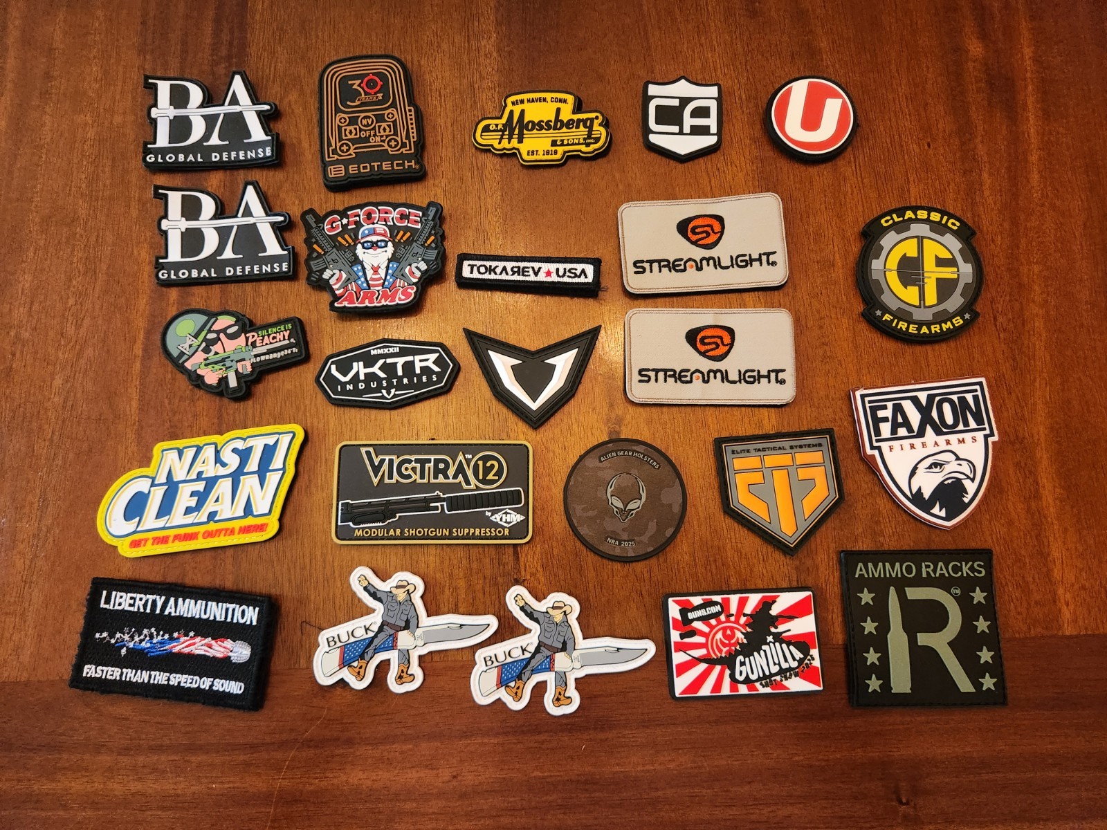 Shot Show NRA Gun Ammo Patches Lot Of 24 Eotech Gunzilla Faxon Buck Alien Gear