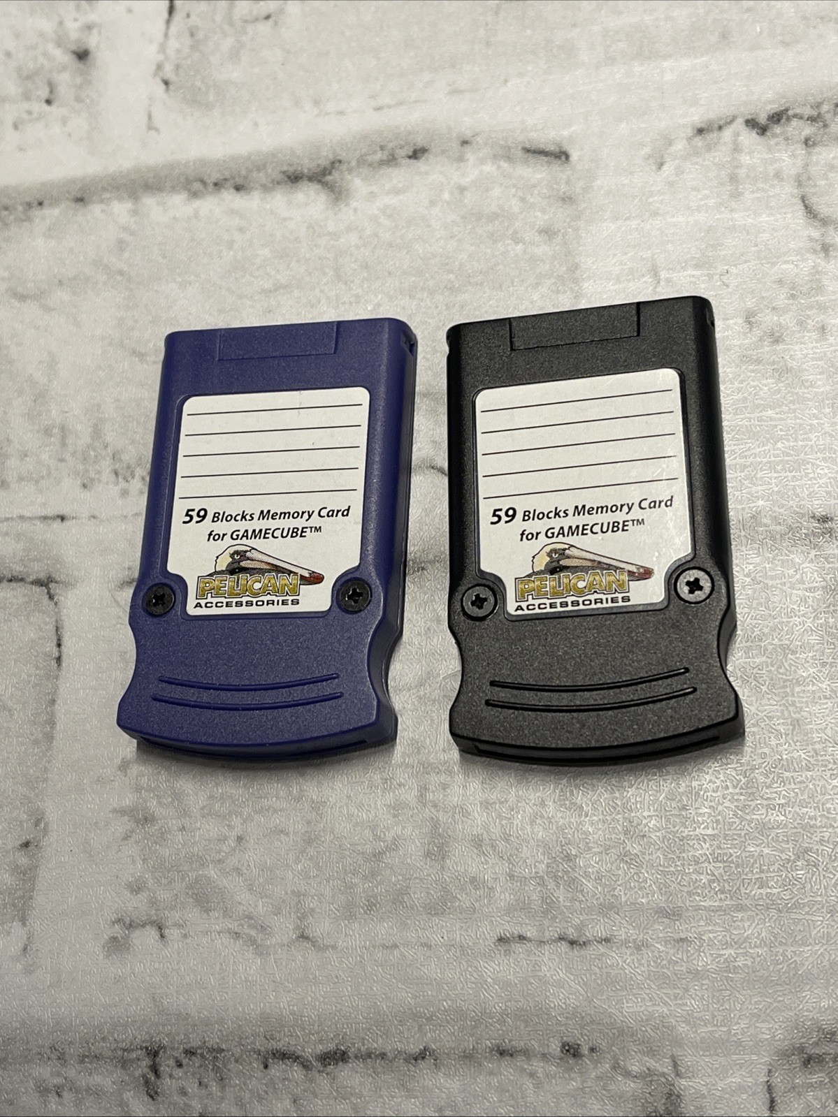 Pelican Black 59 Blocks Memory Card For Nintendo GC GameCube Lot Of 2 VGC Vtg