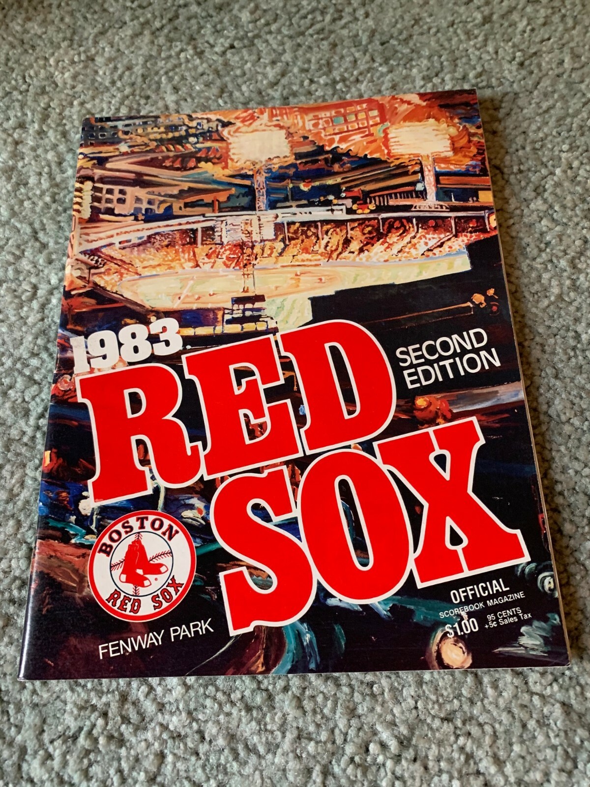 1983 Texas Rangers v Boston Red Sox Baseball Program Fenway Park Cover