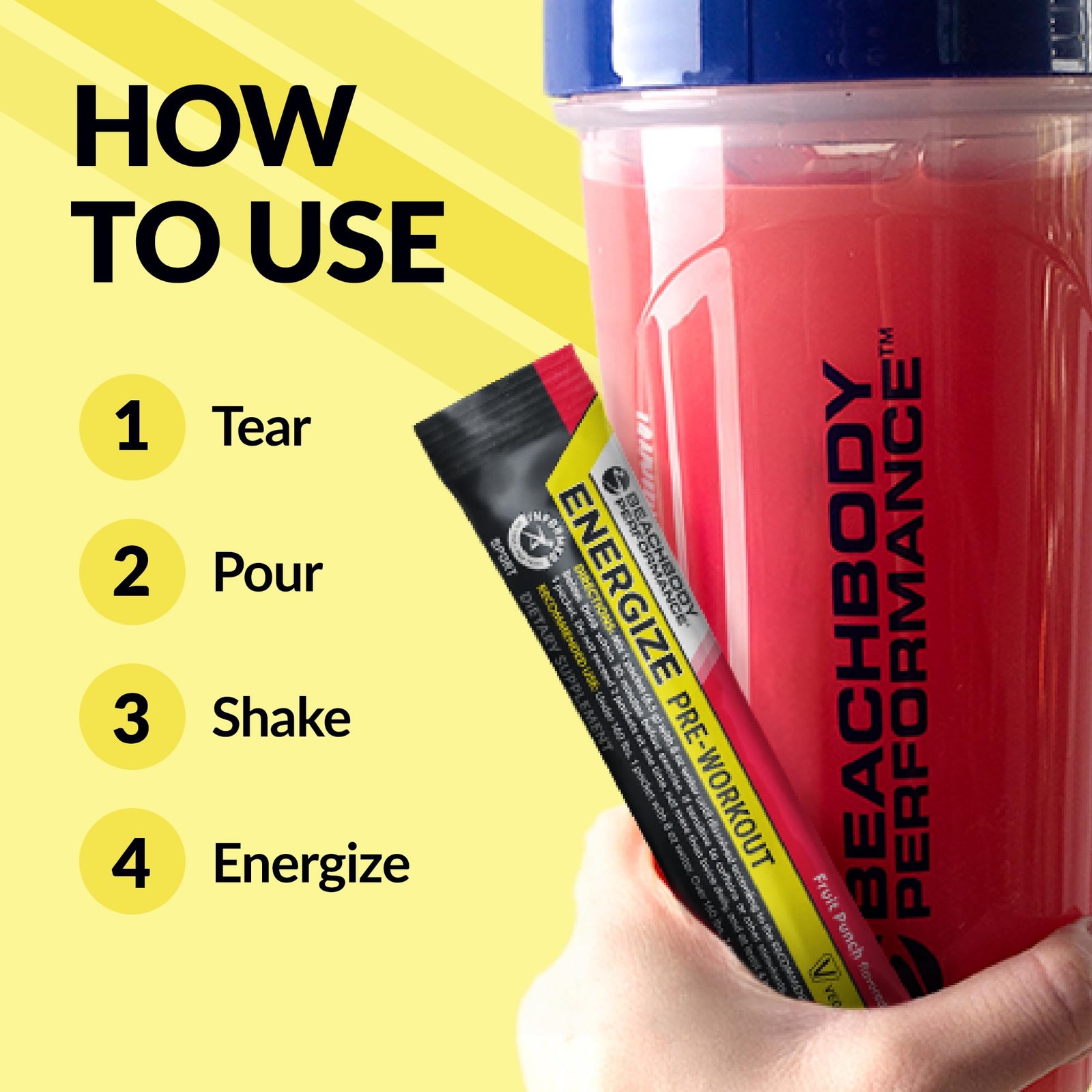 BODi Energize Pre Workout Fruit Punch 20 Servings