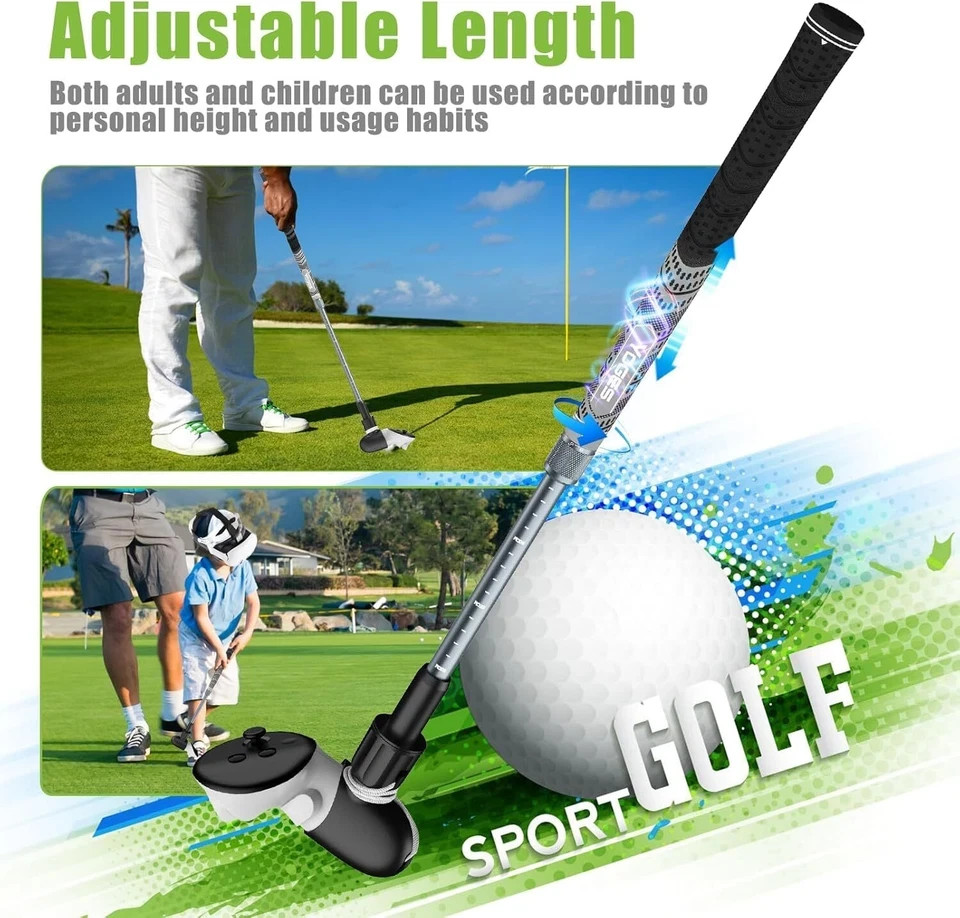 Adjustable Length VR Golf Club Handle for Meta Quest 3S/Quest 3/Oculus Quest ...