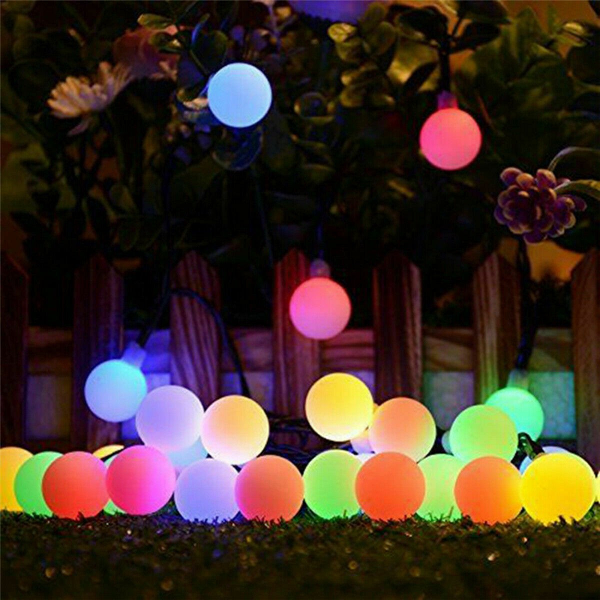 1/2/4 Pack Outdoor Solar Globe String Light 8 Modes Yard Landscape 33FT 100LED
