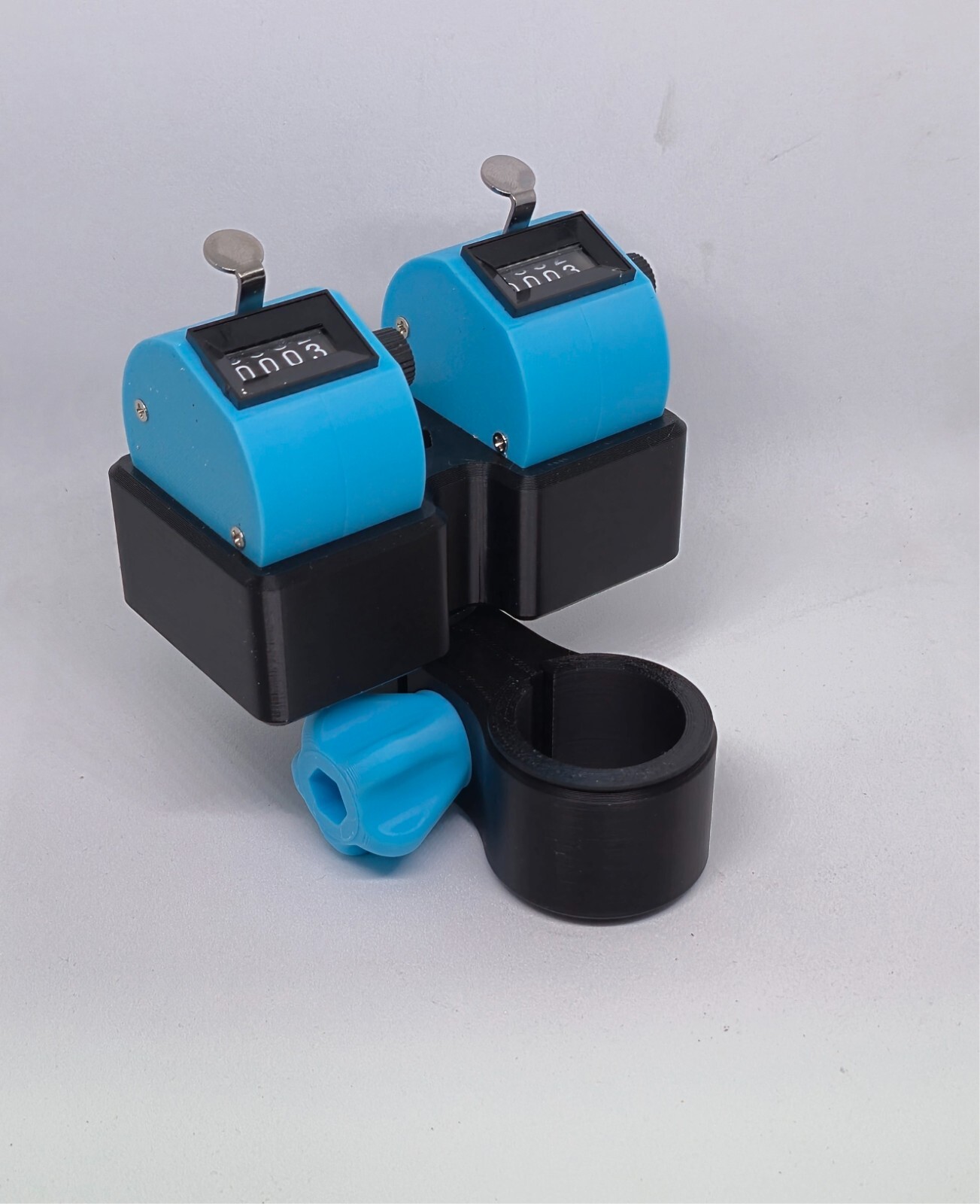 Double Teal/Black Clicker Fish Counter Tally Fishing 36mm & 30mm with insert