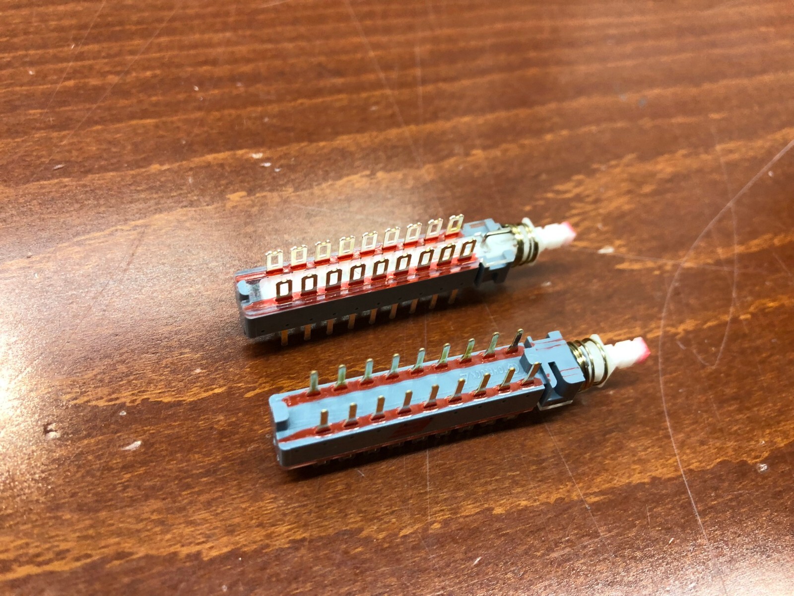 QTY-5 Push Button Switch, 6PDT, E-Switch TA6UEEAAGPS, Toneluck PBN-S6A35-AAG