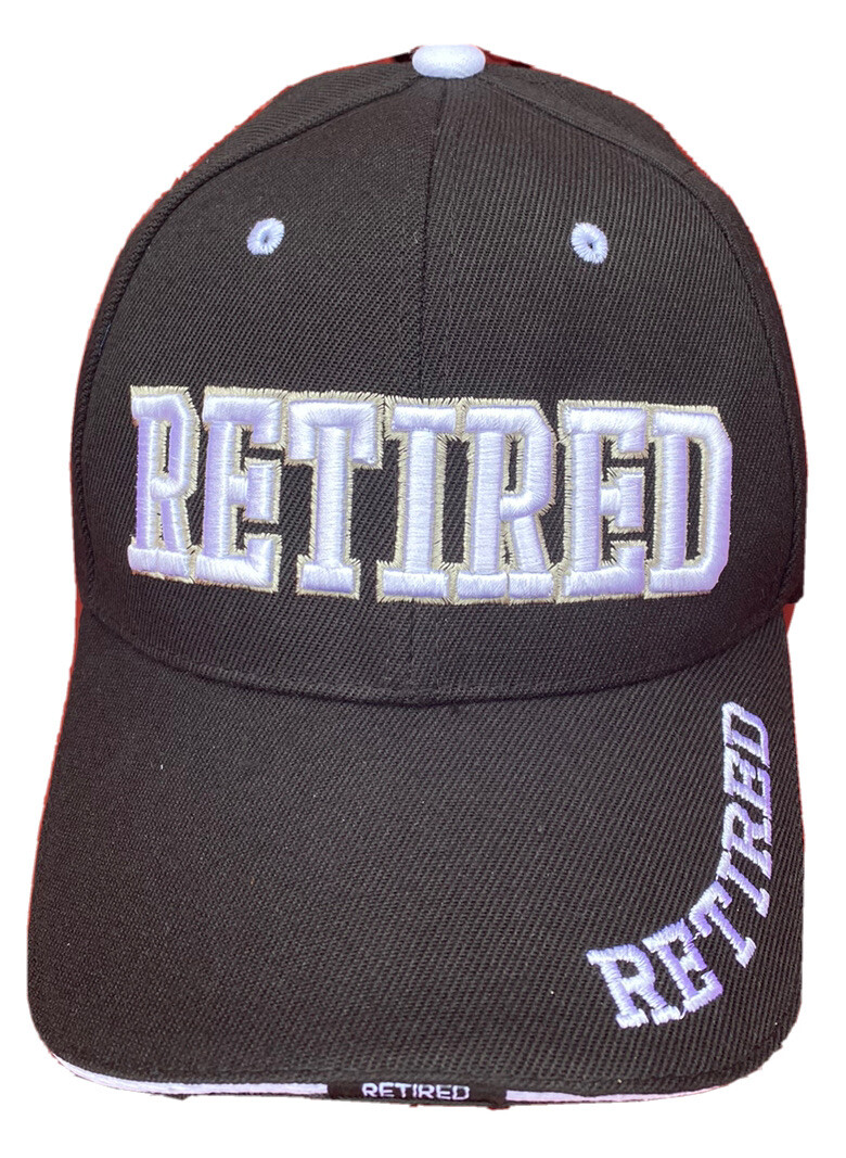 Retired Hat Baseball Cap Adjustable Black Hat Headwear