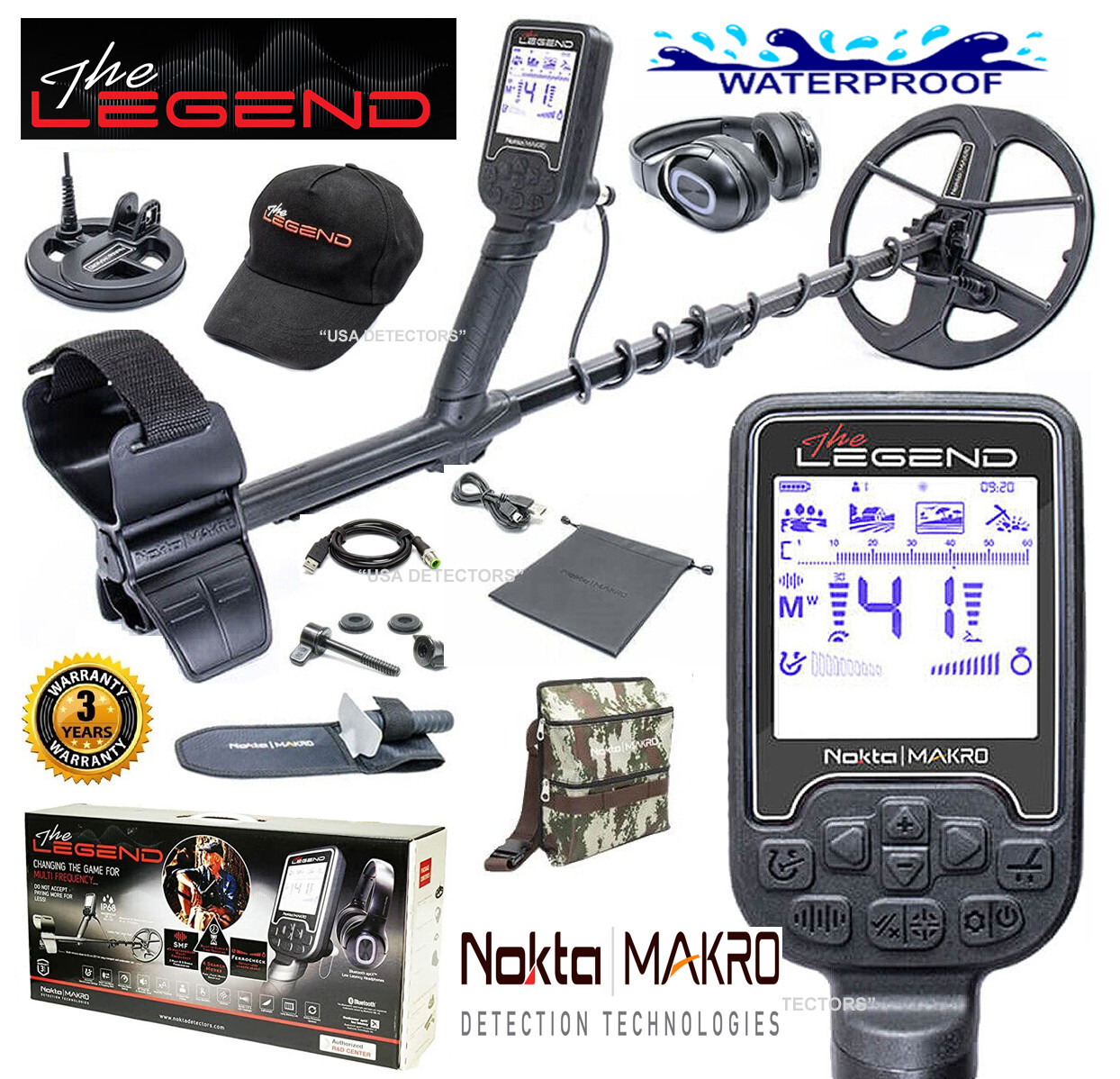 Nokta Legend PRO Pack Metal Detector + Starter Pack, Digger,Sheath, Pouch, Hat