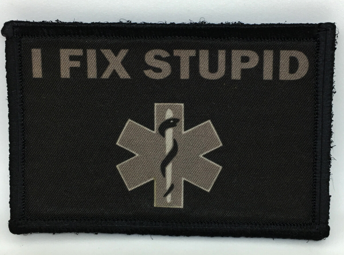 1x4 Tactical Band Aid Morale Patch Medic EMT Funny Military Army Badge Flag USA