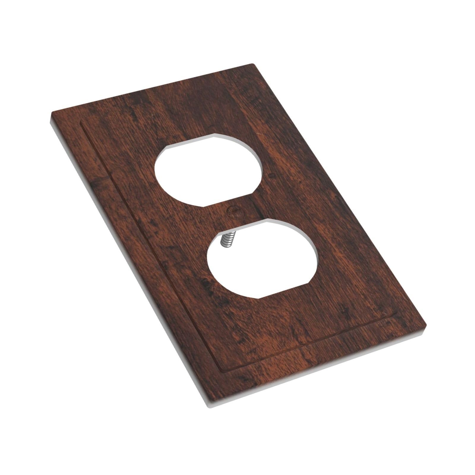 Wmhusu Switch Plate Brown Red Rustic Wood Grain 2 Pack