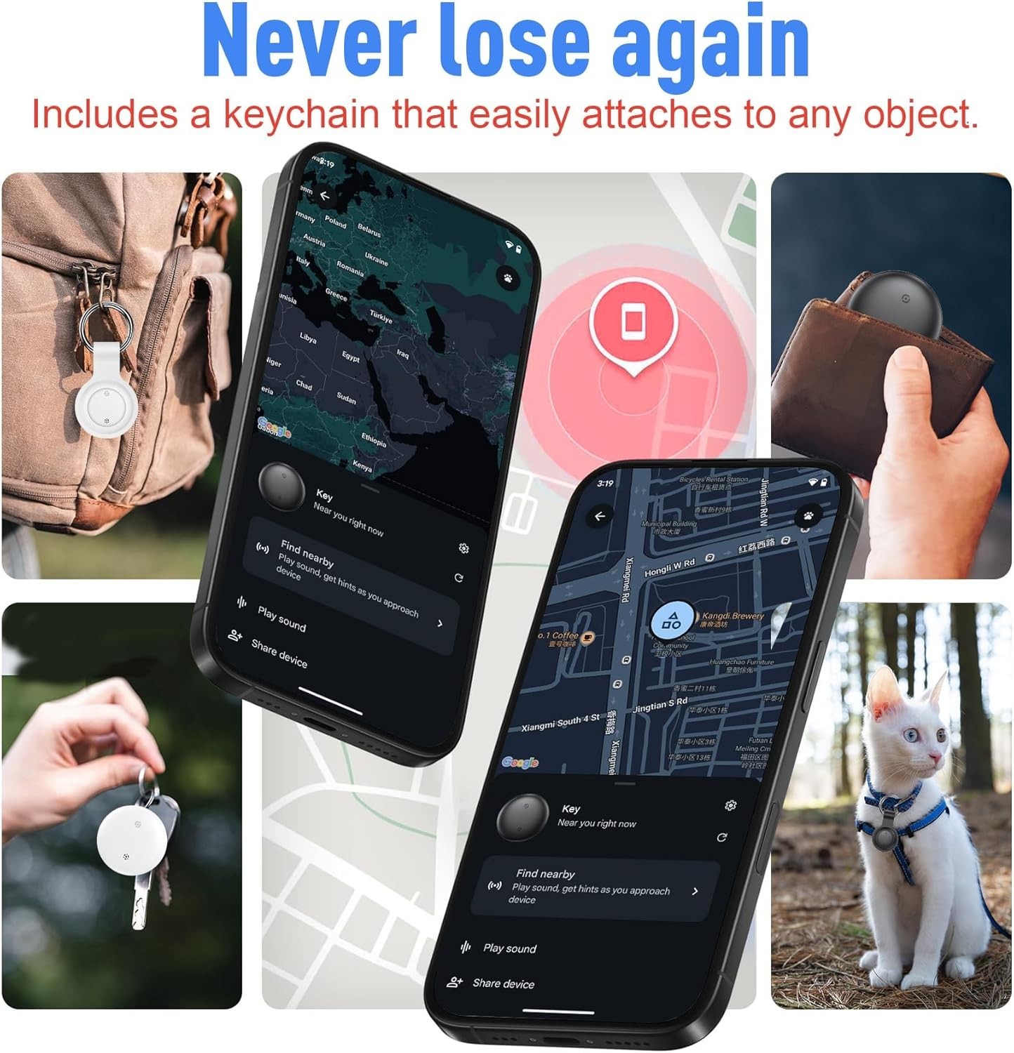 Android air Tags-4 Pack,Air Tag for Android,Google Certified Smart Android Track