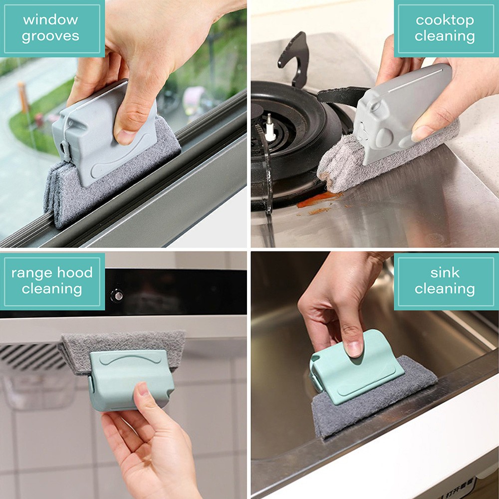 2 in 1 Magic Window Track Cleaner Window Door Groove Cleaning Brush Tools Set