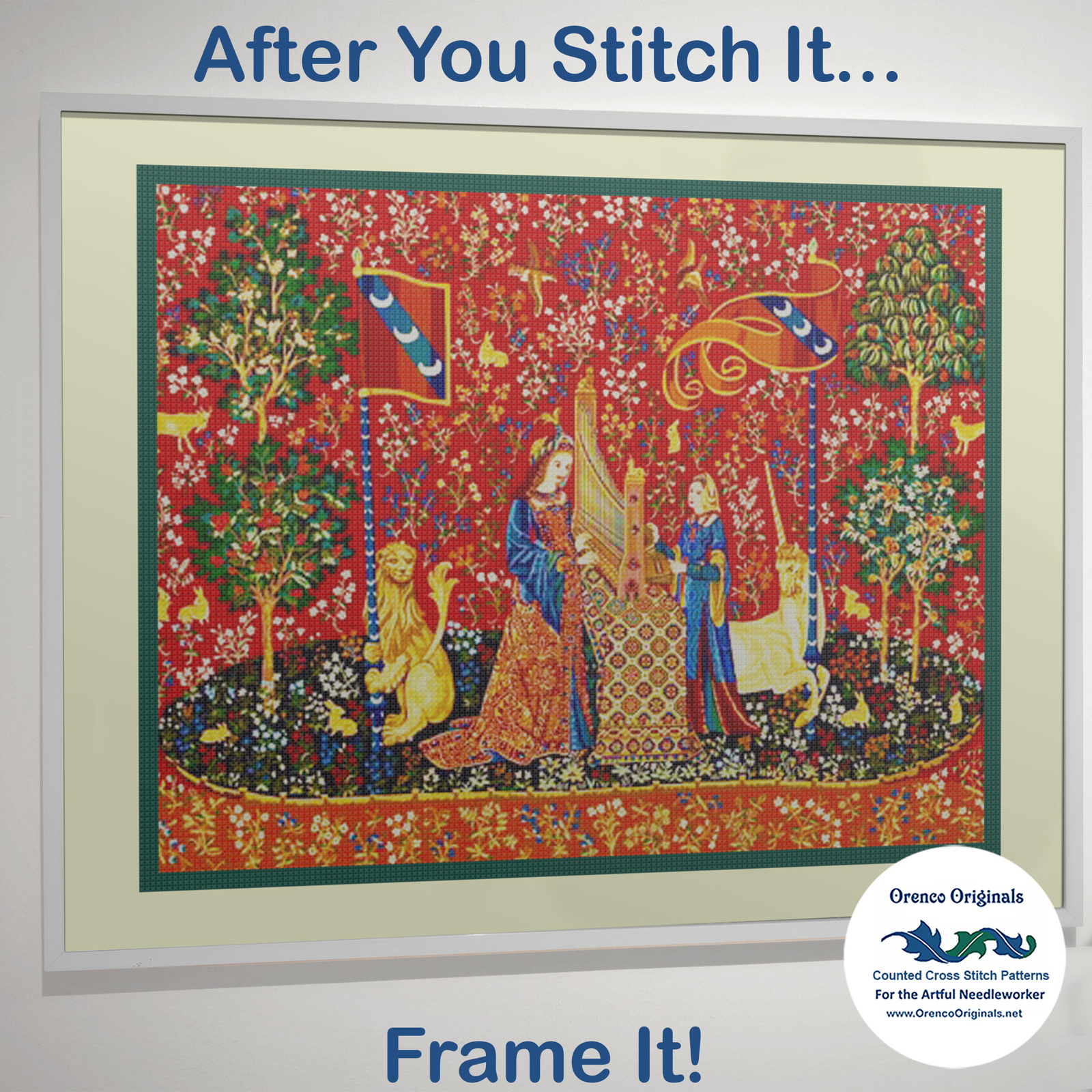 Medieval King Arthur from 16th Century Tapestry Counted Cross Stitch Pattern