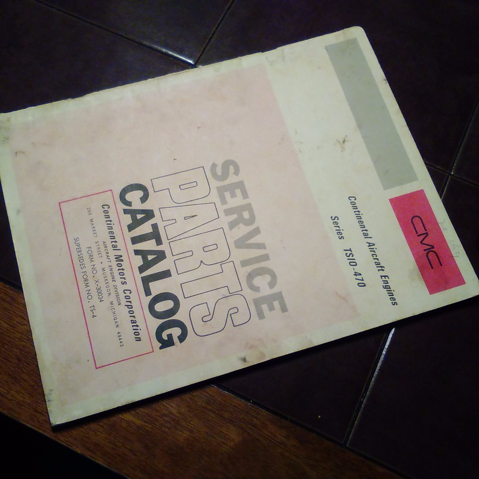 Continental TSIO-470-B, TSIO-470-C & TSIO-470-D Parts Manual