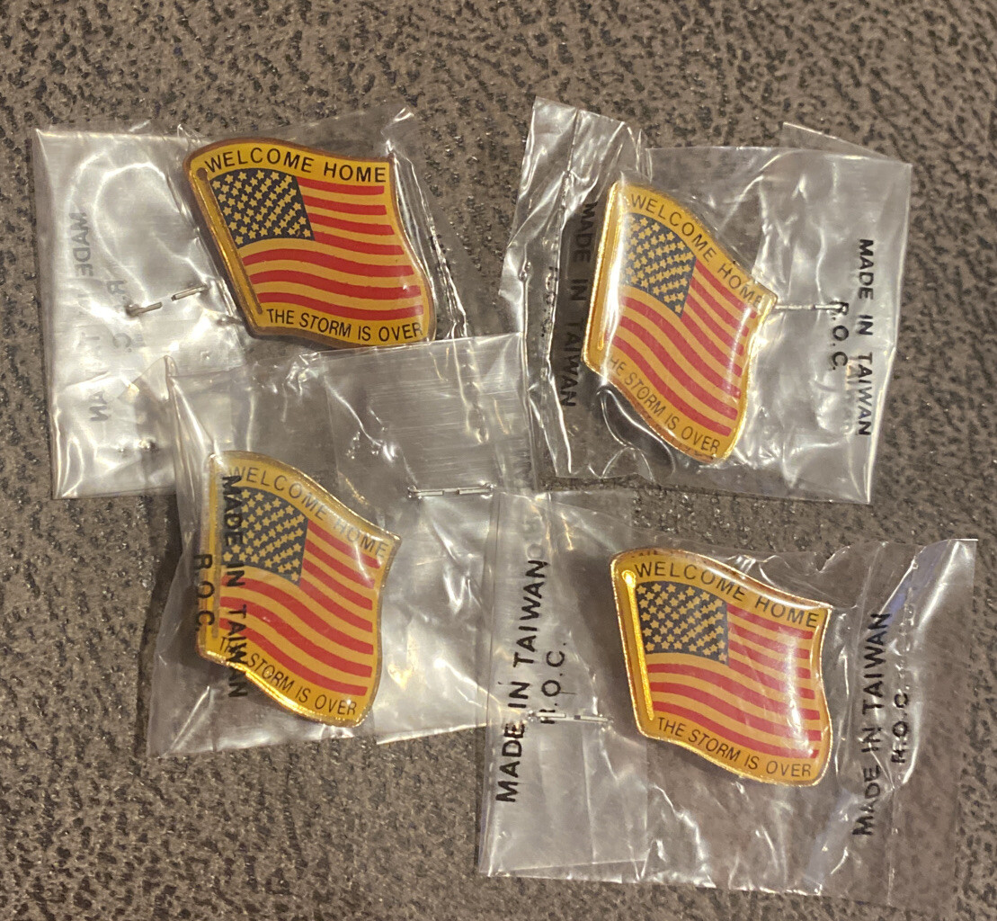 Lot 4 Operation war Shield/Desert Storm Lapel Hat Pin welcome home military