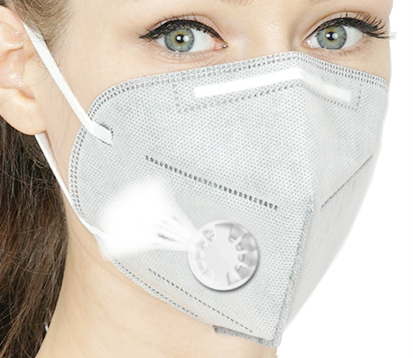Face Mask Round Dynamic Breathing Valves ( White )