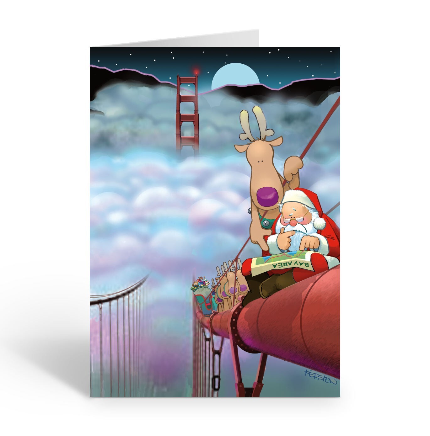 San Francisco Golden Gate Bridge Christmas Card - 18 Cards & Envelopes -  90001