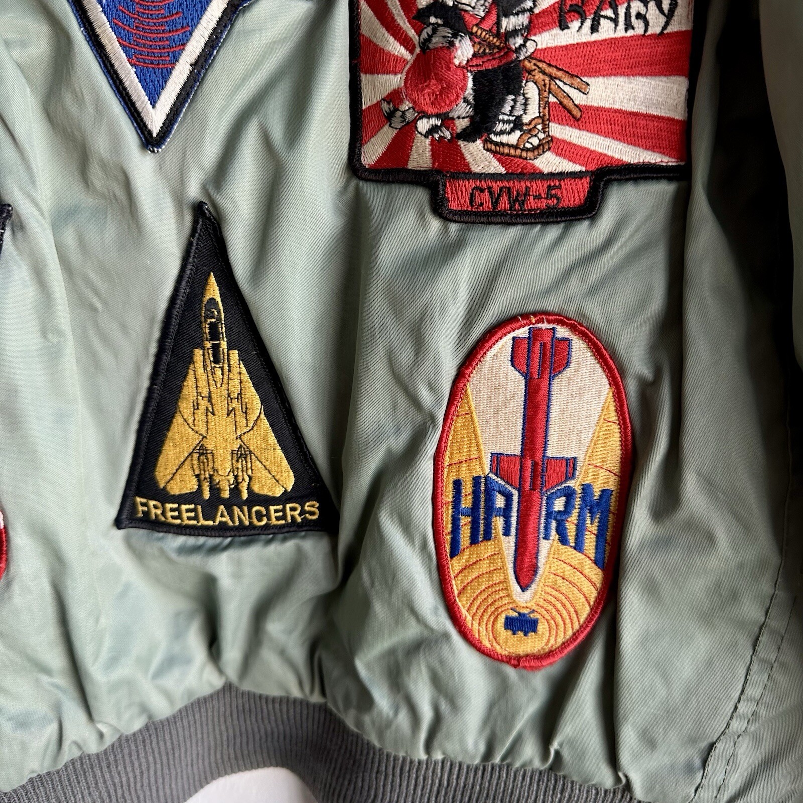 Desert Storm Patched Souvenir Flight Jacket Pilot Original Nylon