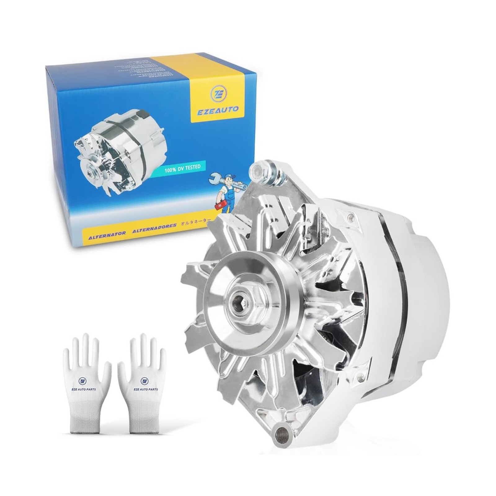 New Chrome 1 Wire Self Exciting Alternator High Output 120Amp R... USA FAST SHIP