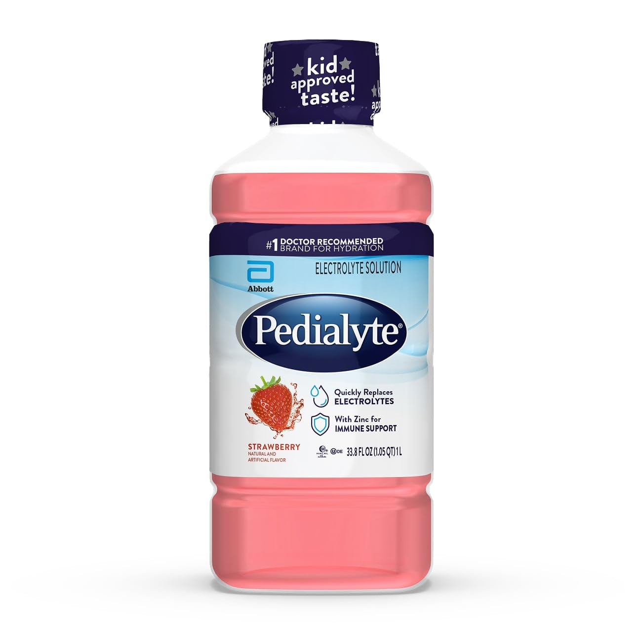 Electrolyte Drink, Hydration Drinks for Kids & Adults, Strawberry, 1 Liter