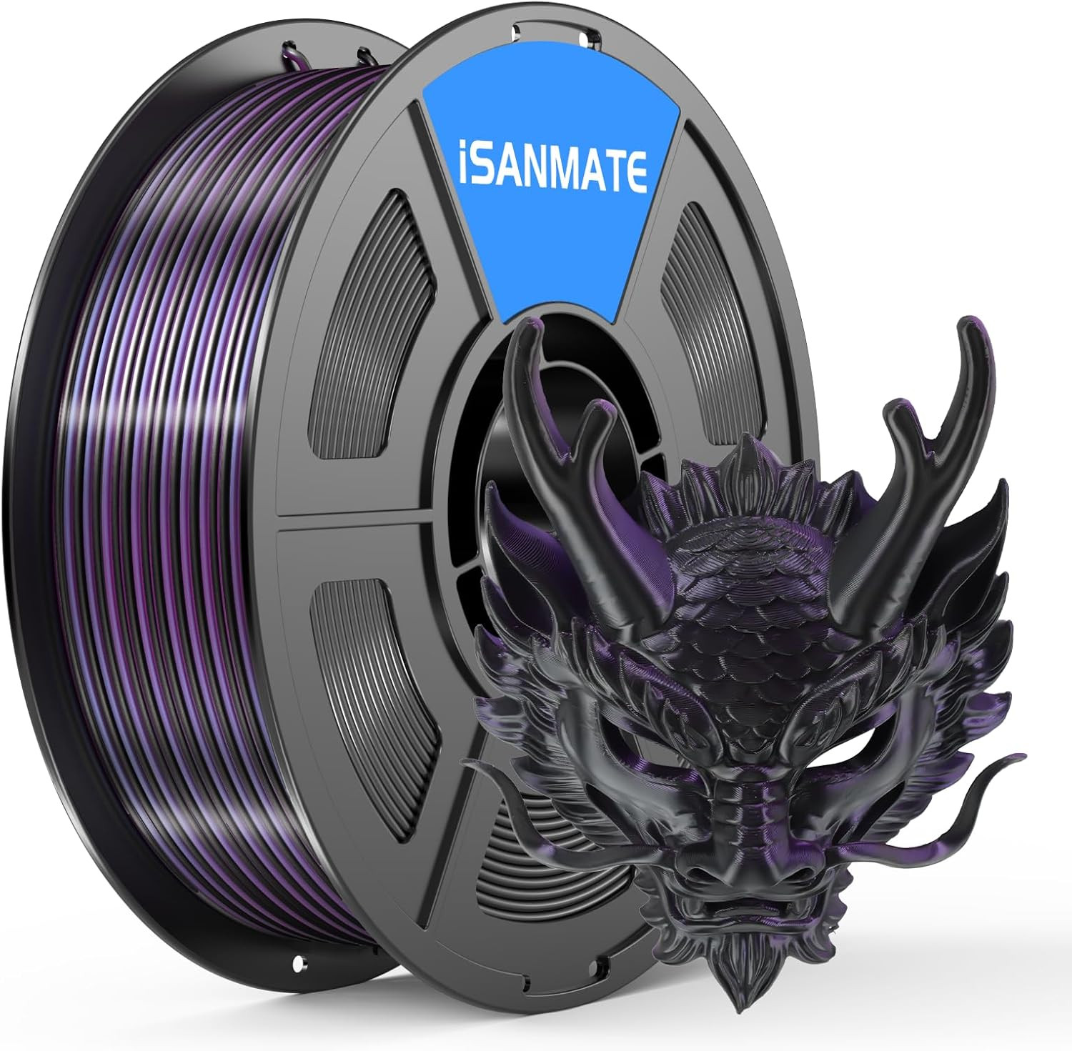 Silk Purple Black Pla Filament 1.75Mm, Dual Color Purple Black Filament Compatib