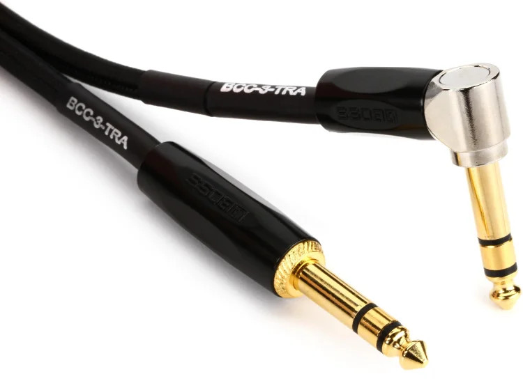 Boss BCC-3-TRTRA TRS Straight to Right Angle TRS Connecting Cable - 3 foot