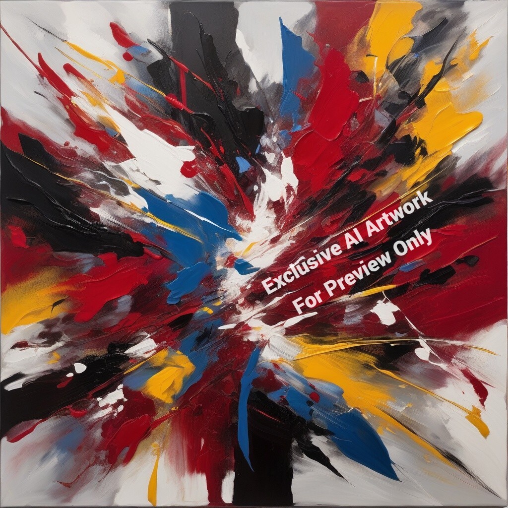Digital Picture Drawing AI Art Abstract Composition Chaotic Explosion of Colors