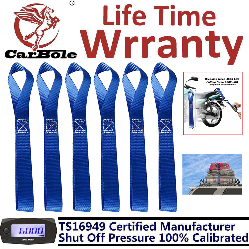 6x Durable Soft Loop Tie Down Straps 4500 Lbs Breaking For Motorcycle Dirt Bike