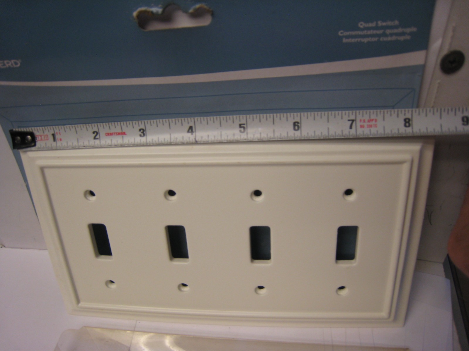 Brainerd Composite Architect Quad Toggle Wall Plate White 64536
