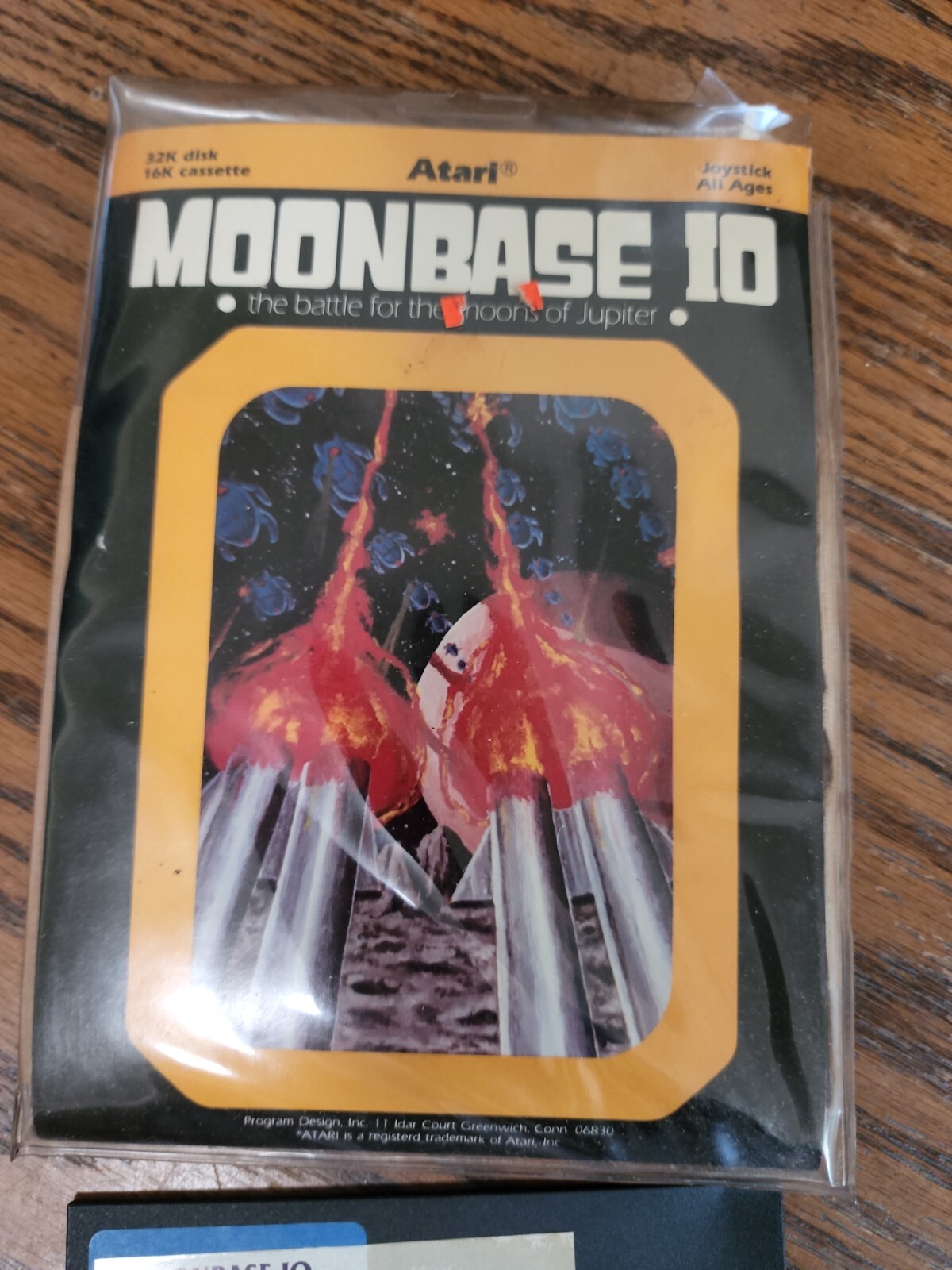 Vintage Atari CASSETTE & DISK Game MOONBASE 10 1981 Program Design Inc.