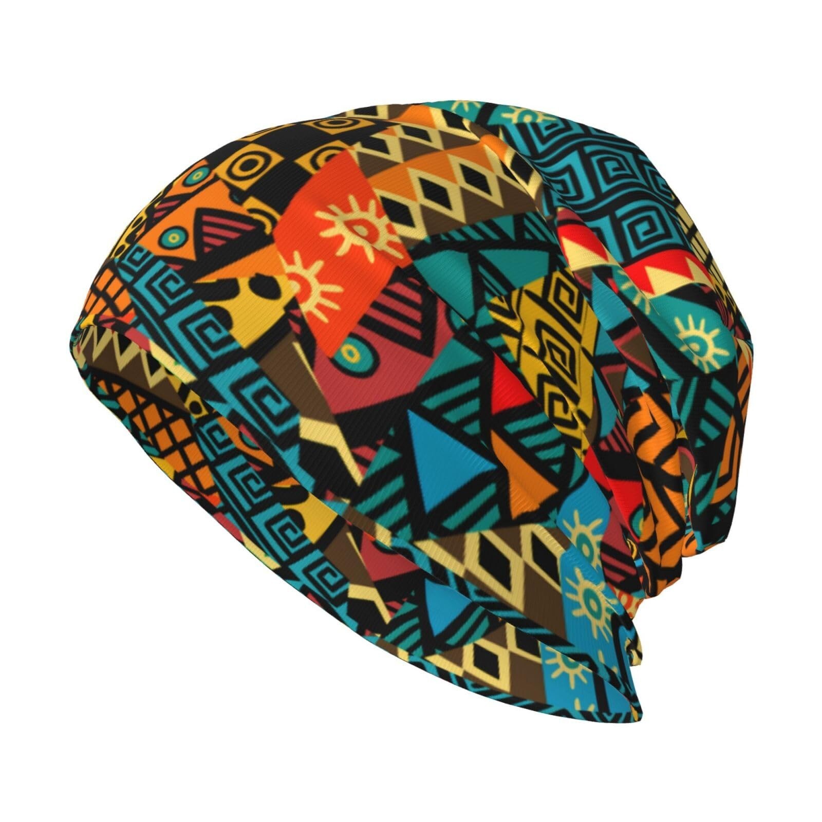 African Beanie Hat for Women Men Fashion African Ethnic Tribal Style Print Kn...