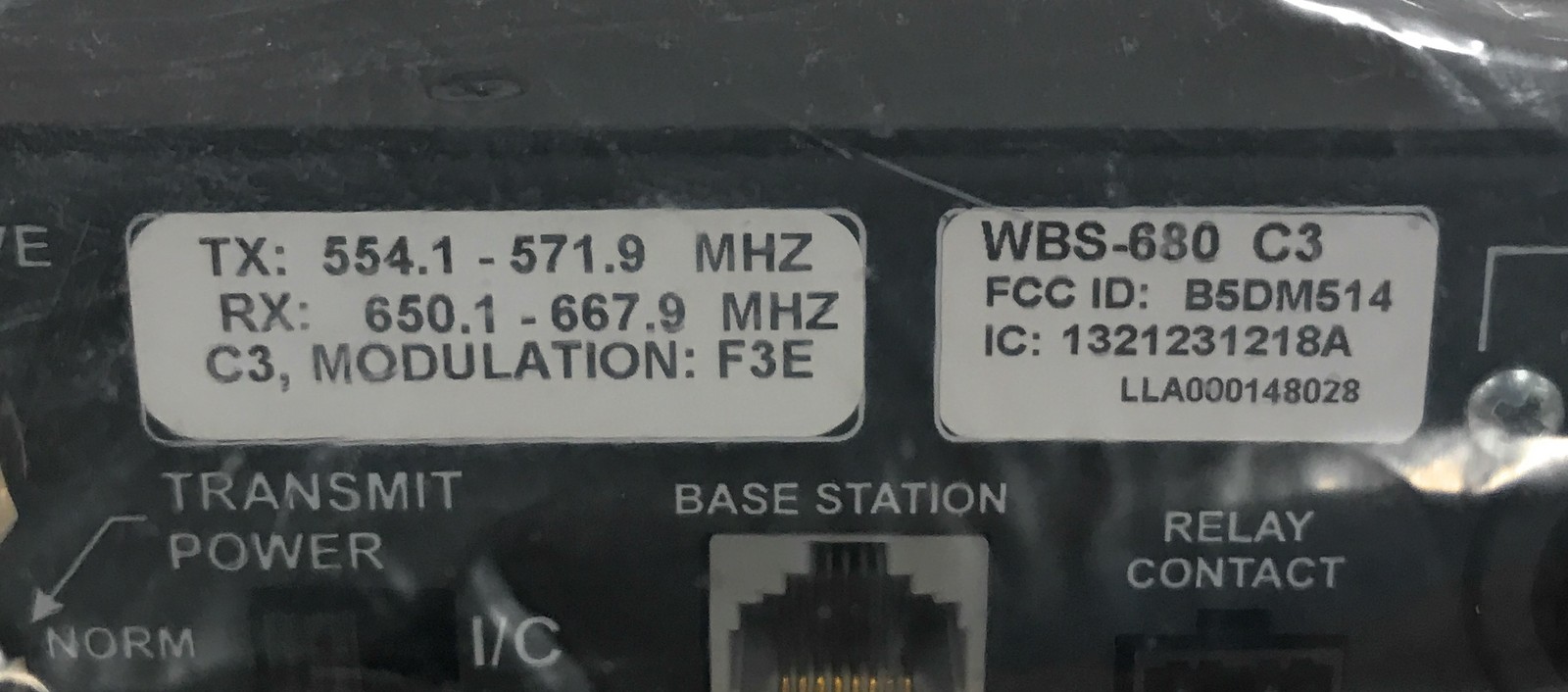 NEW Clear-Com WBS680 2-Channel UHF Wireless Rackmount Intercom Base Station