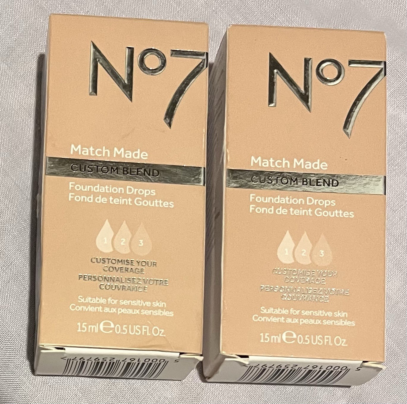 Pack of 2 - No7 Match Made Custom Blend Foundation Drops- Cool Vanilla 0.5 fl Oz