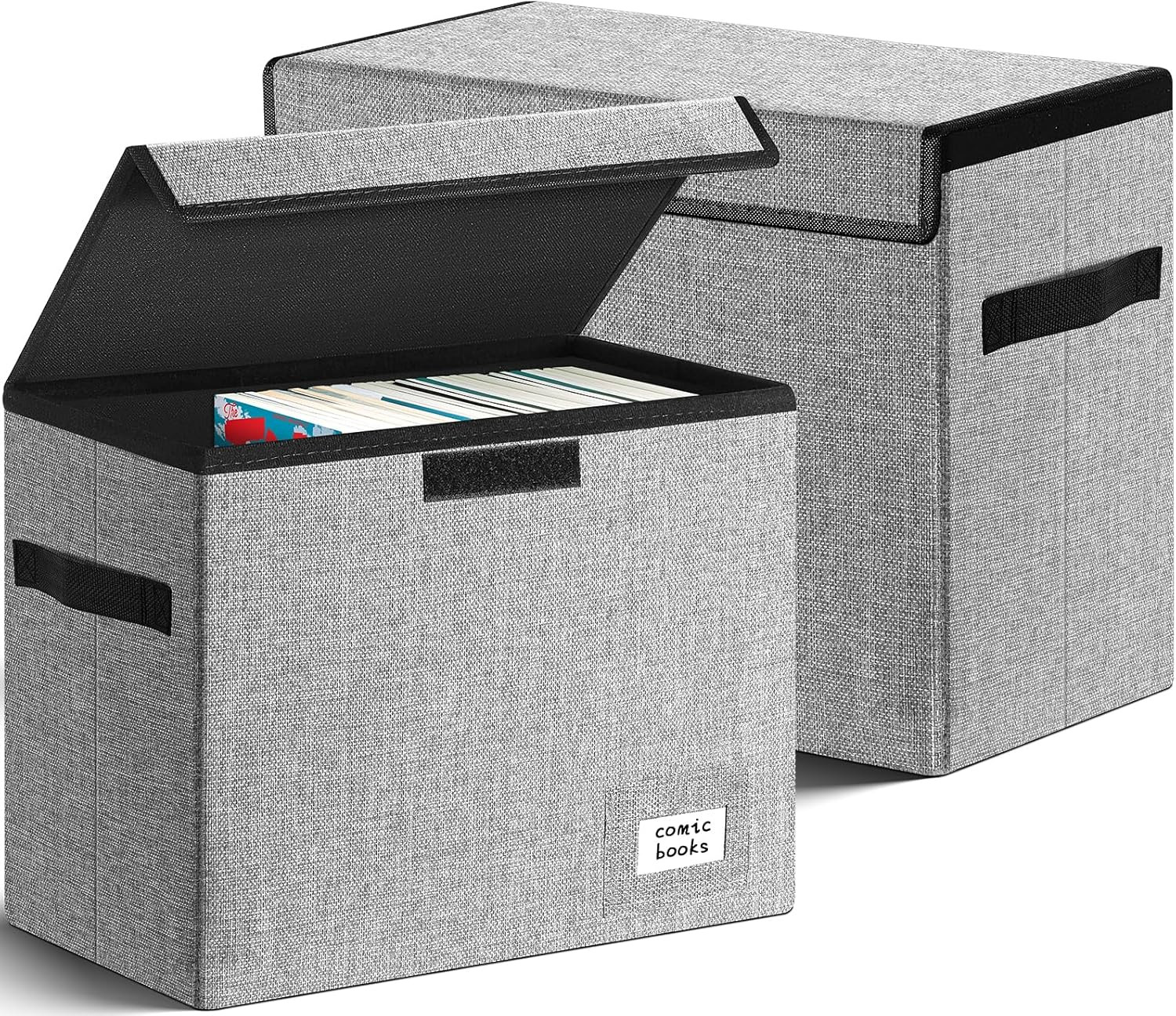 Comic Book Storage, Box 15.5" X 7.5" X 11.3", Collapsible Comic Short Box with L