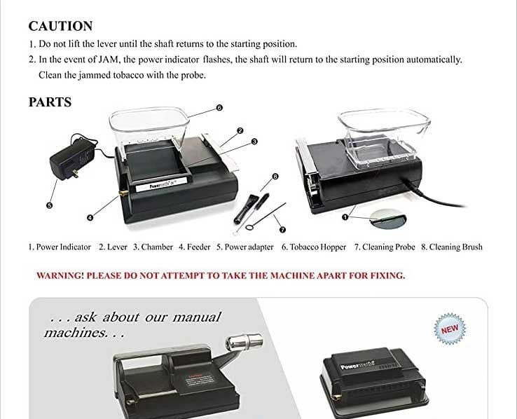 POWERMATIC 4+ ELECTRIC CIGARETTE ROLLING MACHINE INJECTOR