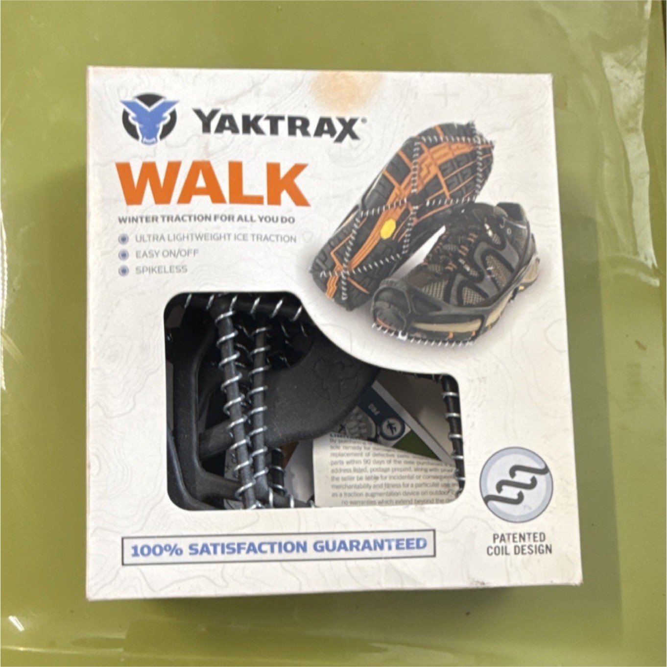 Yaktrax Ice Traction Device Black Medium Ultra Lightweight Spikeless Easy On/Off