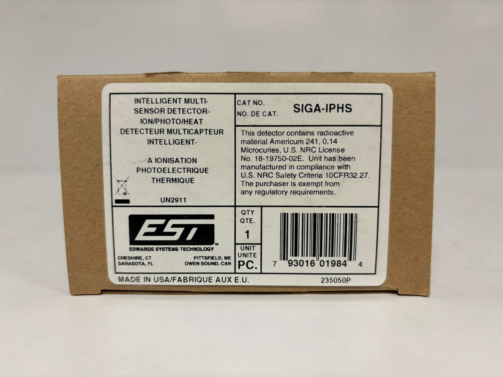 Edwards EST SIGA-IPHS Multi-Sensor Detector, Intelligent Multi-Sensor