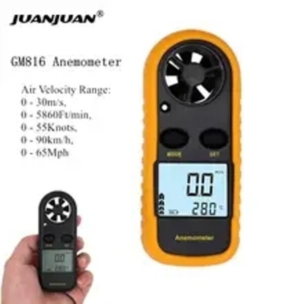 HANDHELD ANEMOMETER /THERMOMETER BACKPACKERING/MOUNTAINEERING WIND SPEED GUAGE!!