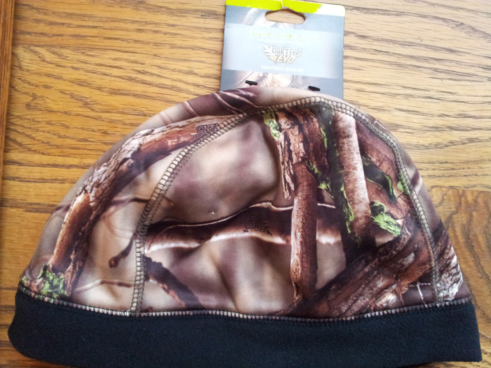 Hunting Beanie Mens One Size Camouflage Oak Tree Photo Water Repellent Tek Gear