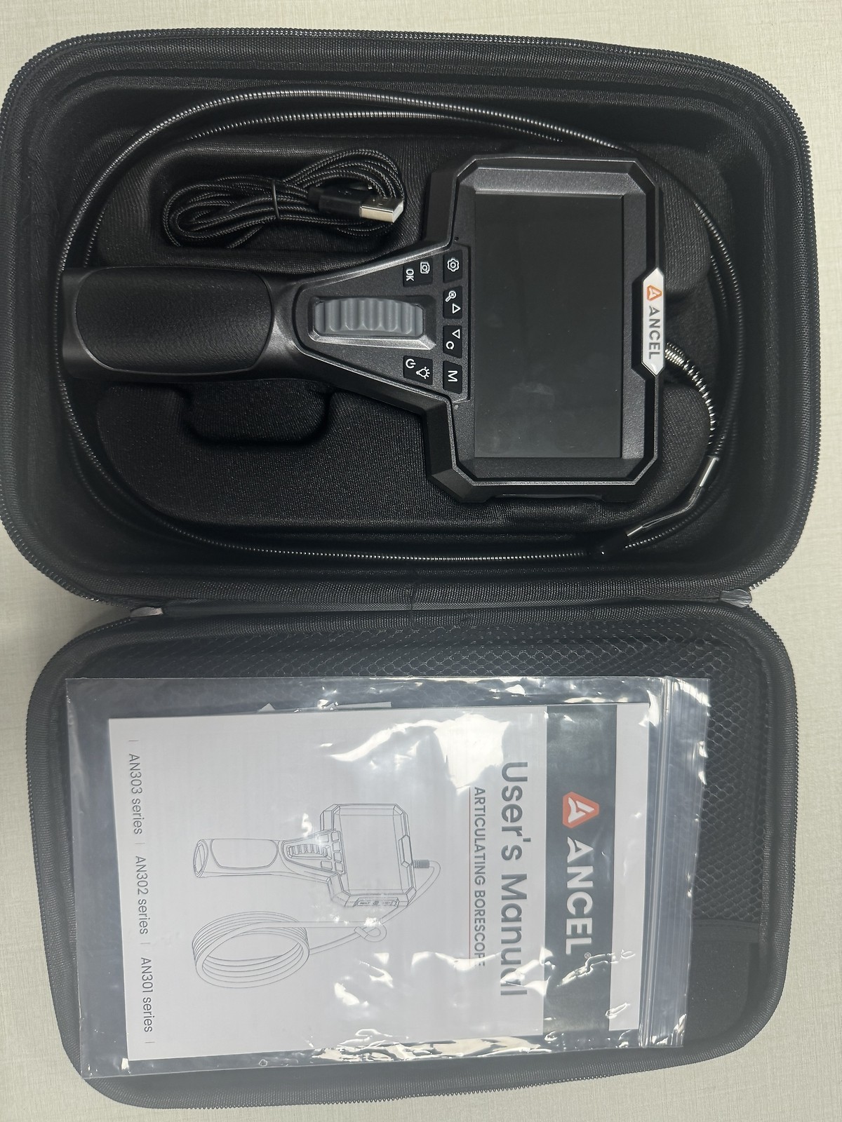 ANCEL AN302 Waterproof Endoscope Camera 6 5MM Two Way Articulating Borescope