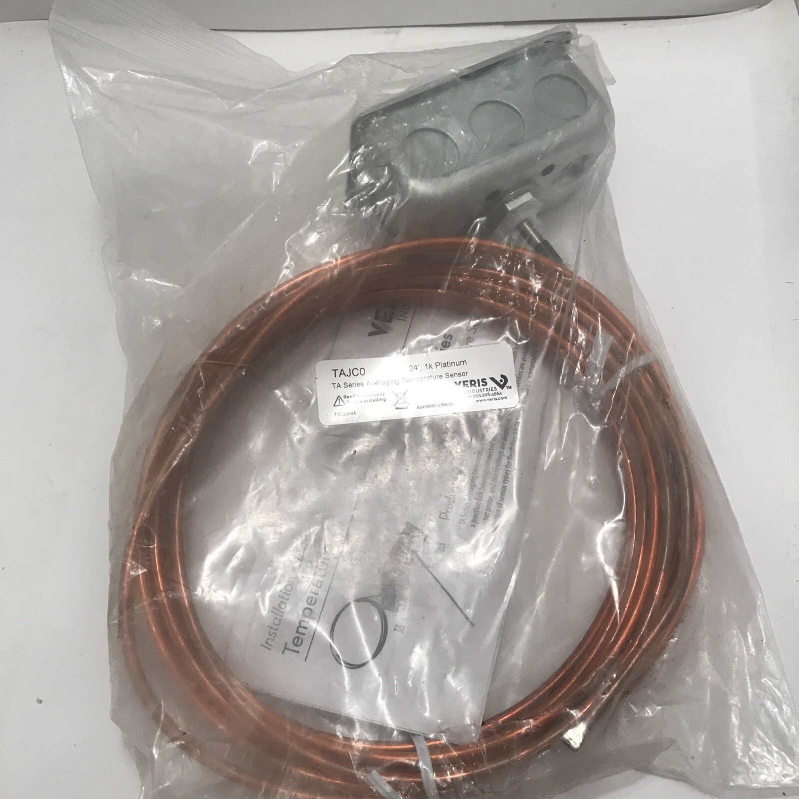 Veris Industries TAJCO TA Series Averaging Temperature Sensor 24’ 1K Plat. New