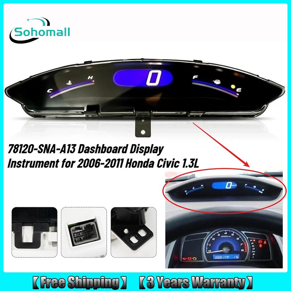For 2006-2011 Honda Civic Dash Display Speedometer Instrument Gauge Cluster