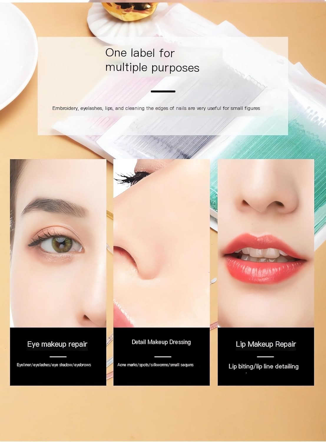 400Pcs Micro Brush, Micro Swabs for Eyelash Extension Disposable Applying Makeup
