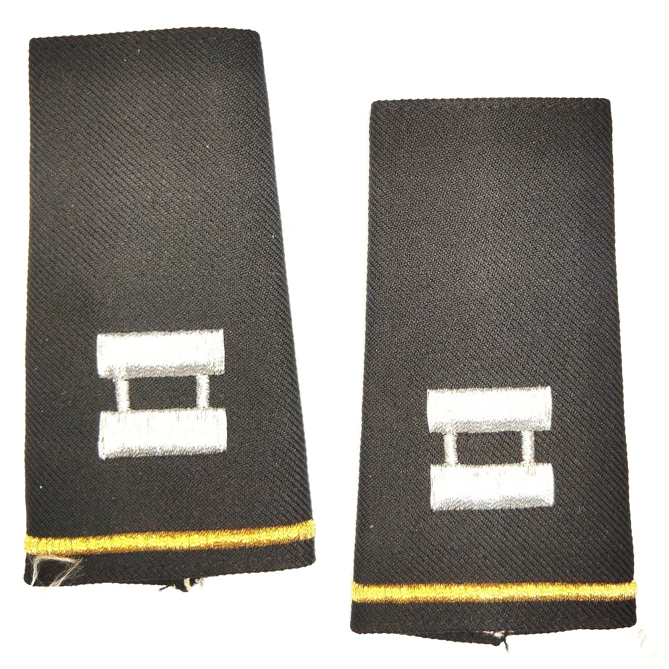 Vintage US Army Captain O‑3 Shoulder Mark Epaulets Male 4‑1/4" × 2‑1/4" Pair