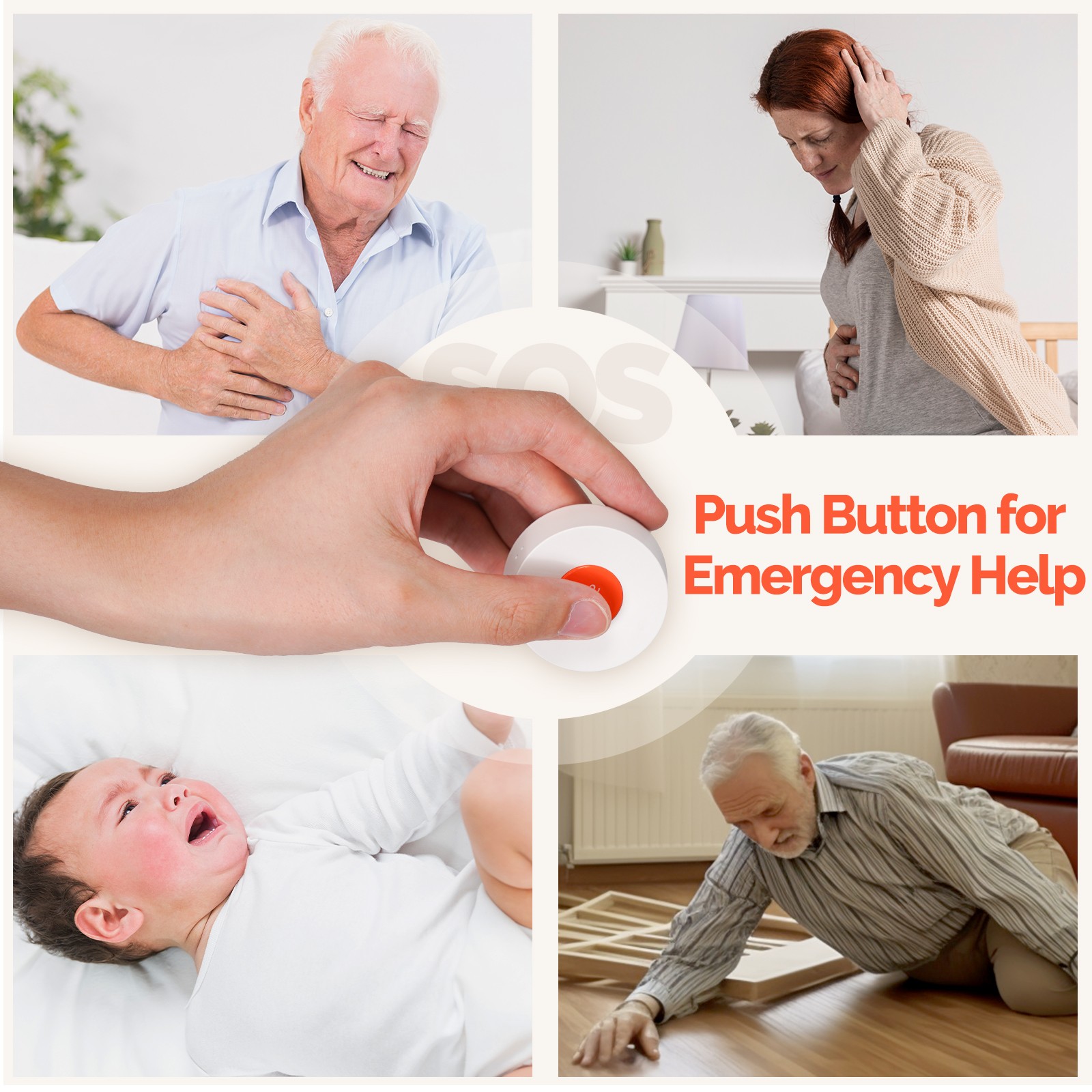 Tuya Zigbee Wireless APP Remote Control Call SOS Emergency Button Alert System B
