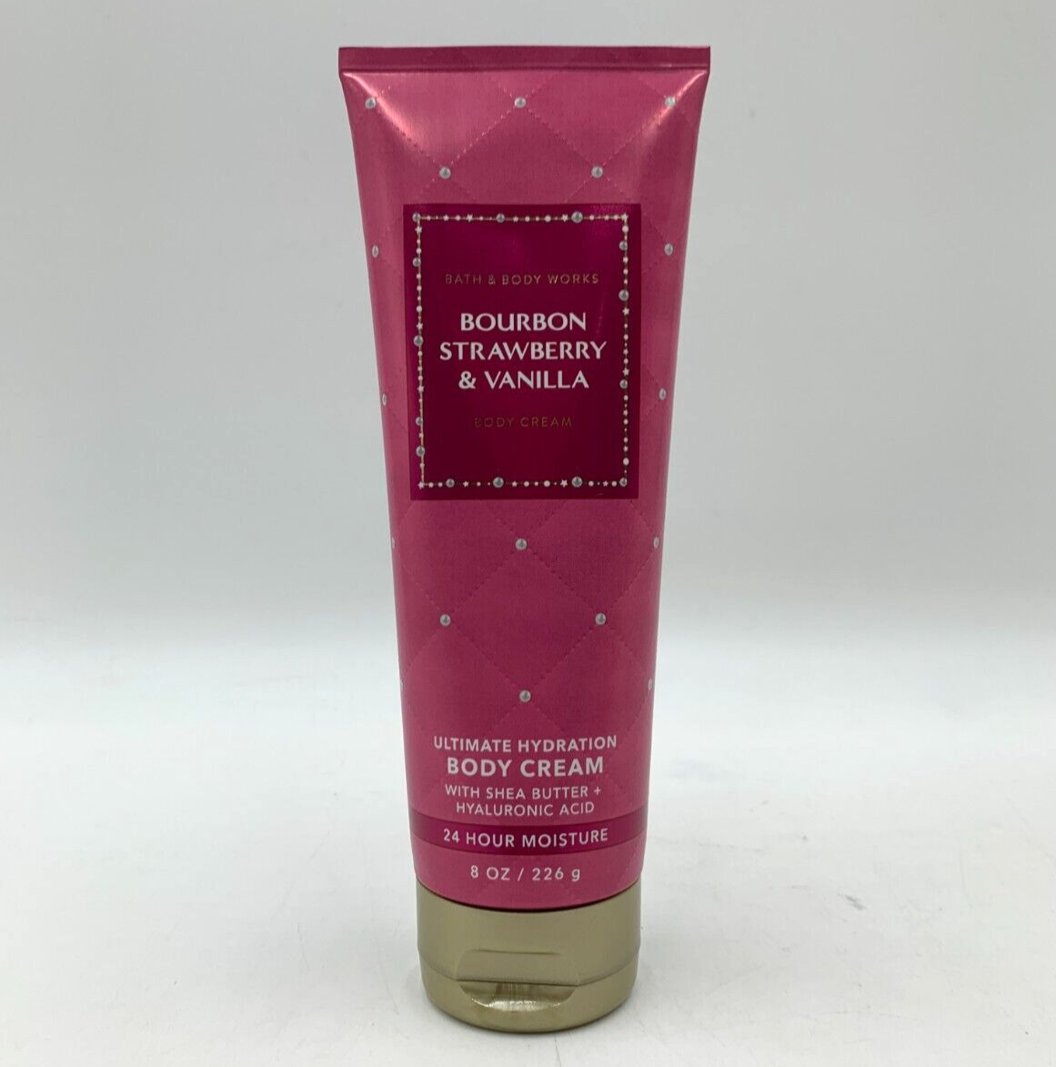 Bath & Body Works Bourbon Strawberry Vanilla Shea Butter Cream 8 Oz #7027A