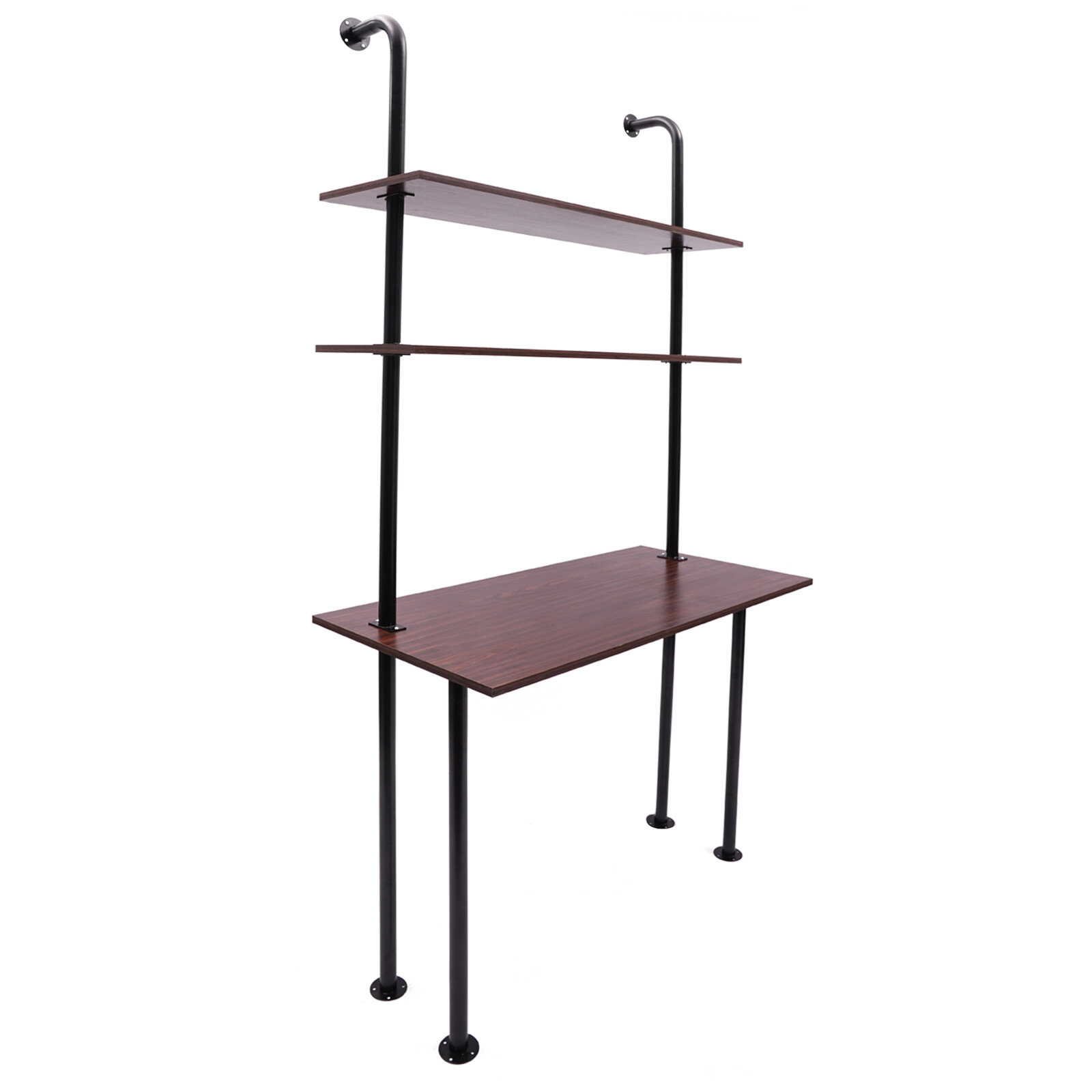 3 Tier Iron Wall Mounted Desk Wall Mount Computer Writing Table Wall Organizer