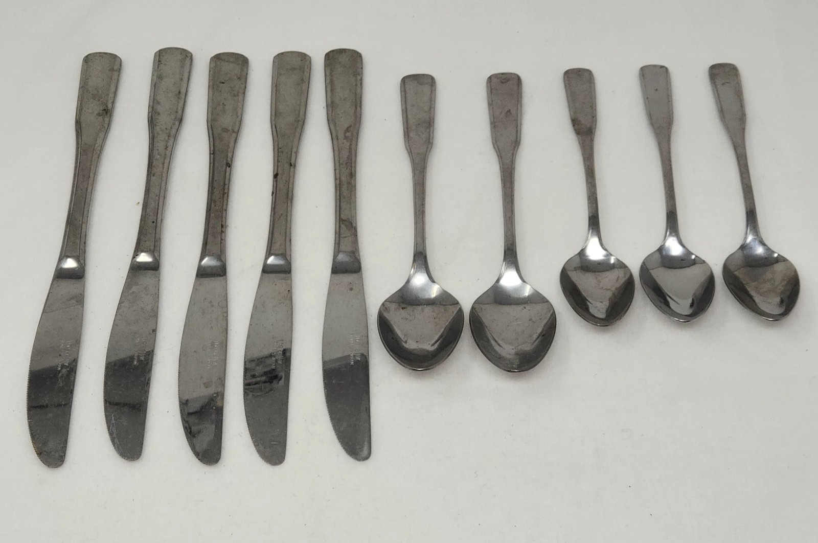 LOT OF 10 VINTAGE THE CELLAR STAINLESS JAPAN KNIVES & SPOONS FLATWARE SET