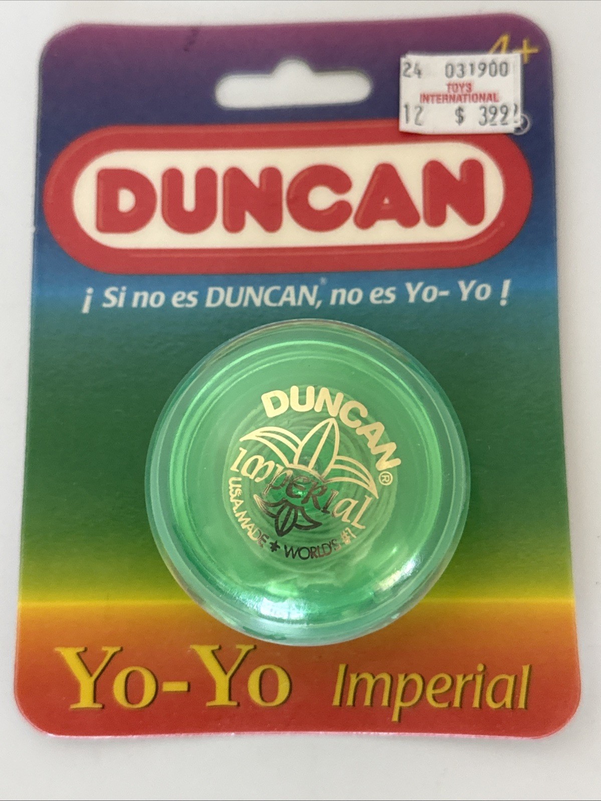 Vintage Duncan Imperial Yo-Yo Green New In Package - Spanish Packaging RARE