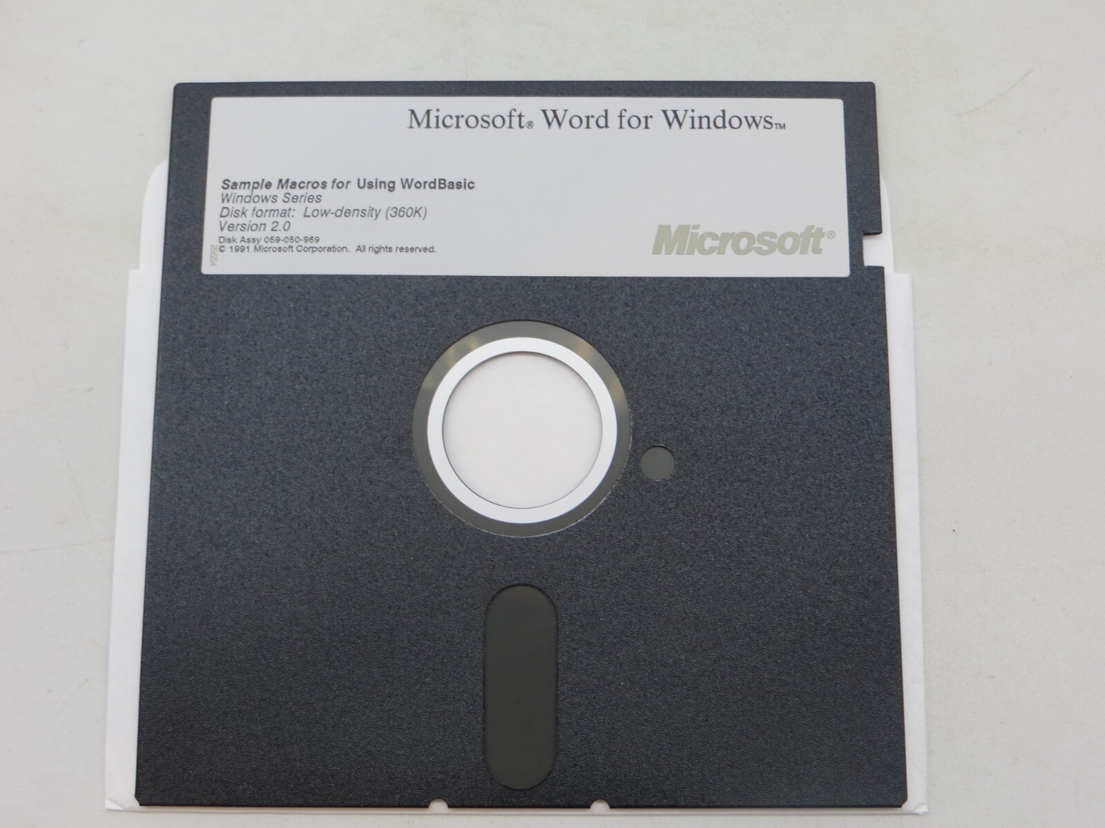 Microsoft Word for Windows Version 2.0 5.25" Floppy Disk Sample Macros WordBasic