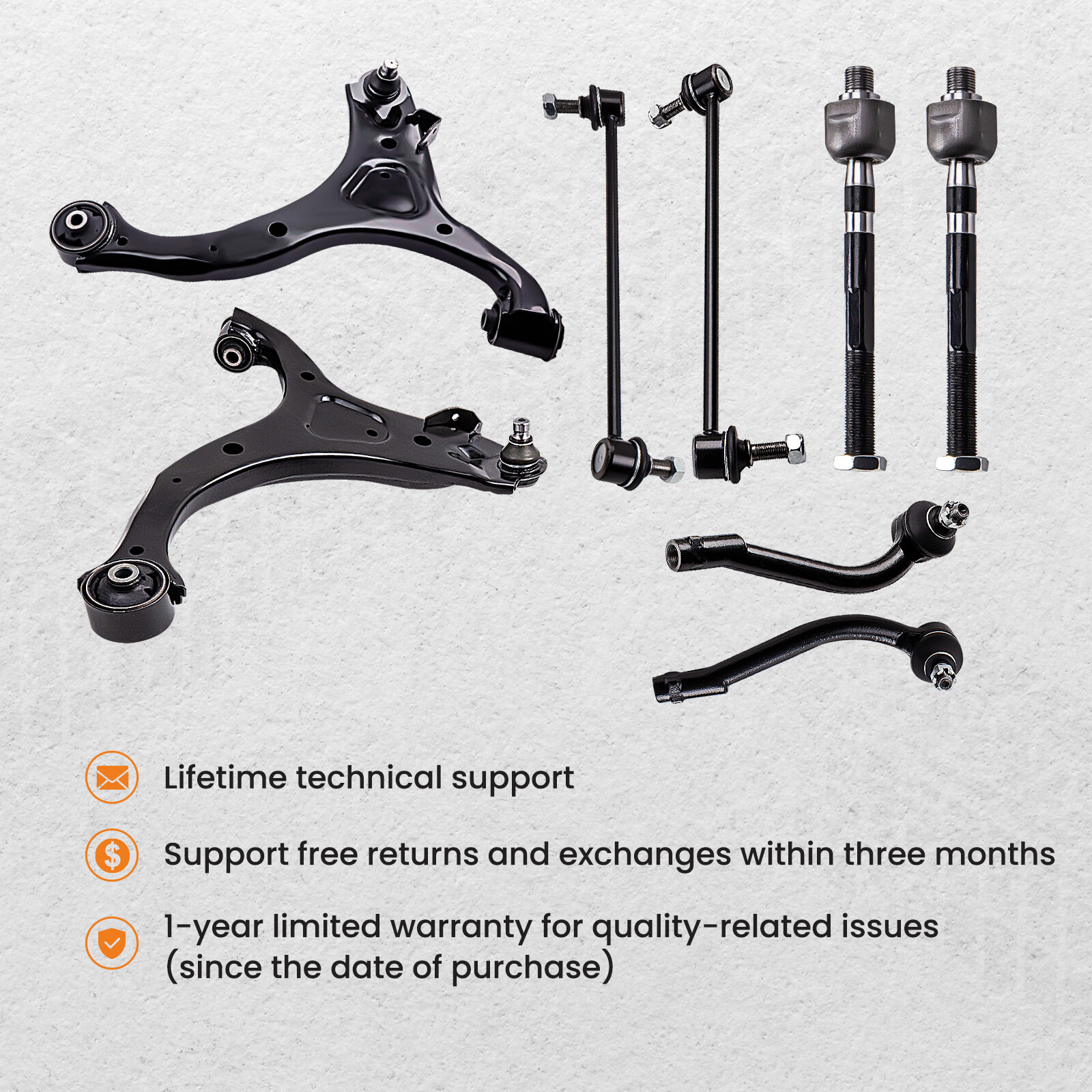 8Pcs Left Right Front Lower Control Arms for Kia Sorento 2011-2013 K621686