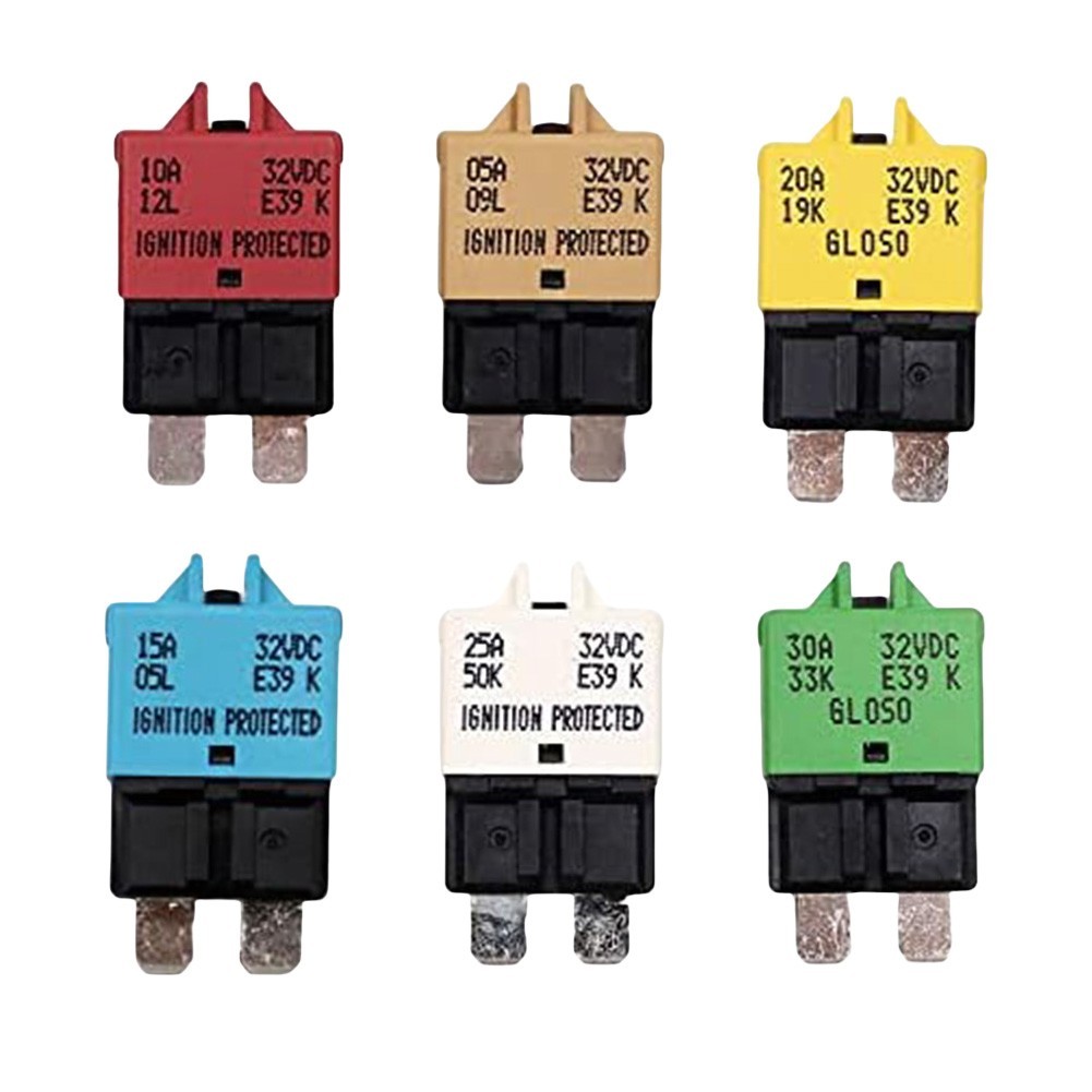 Manual Reset Circuit Breaker Pack of 6 for Marine RV and Automotive Use